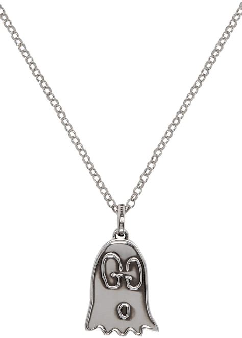 gucci ghost mens necklace|gucci ghost necklace in silver.